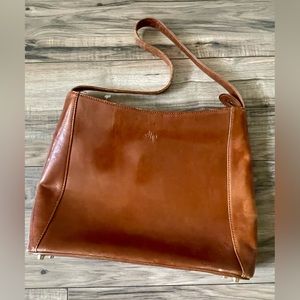 MONSAC ORIGINAL ~ Croc Brown leather handbag  Shoulder Bag,